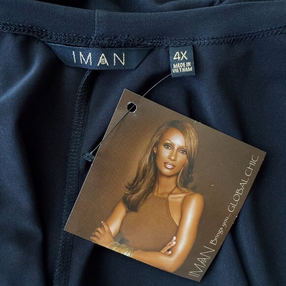 NWT Iman Global Chic Black Open Topper Kimono Batwing Sleeve Jacket 4X - Picture 5 of 6